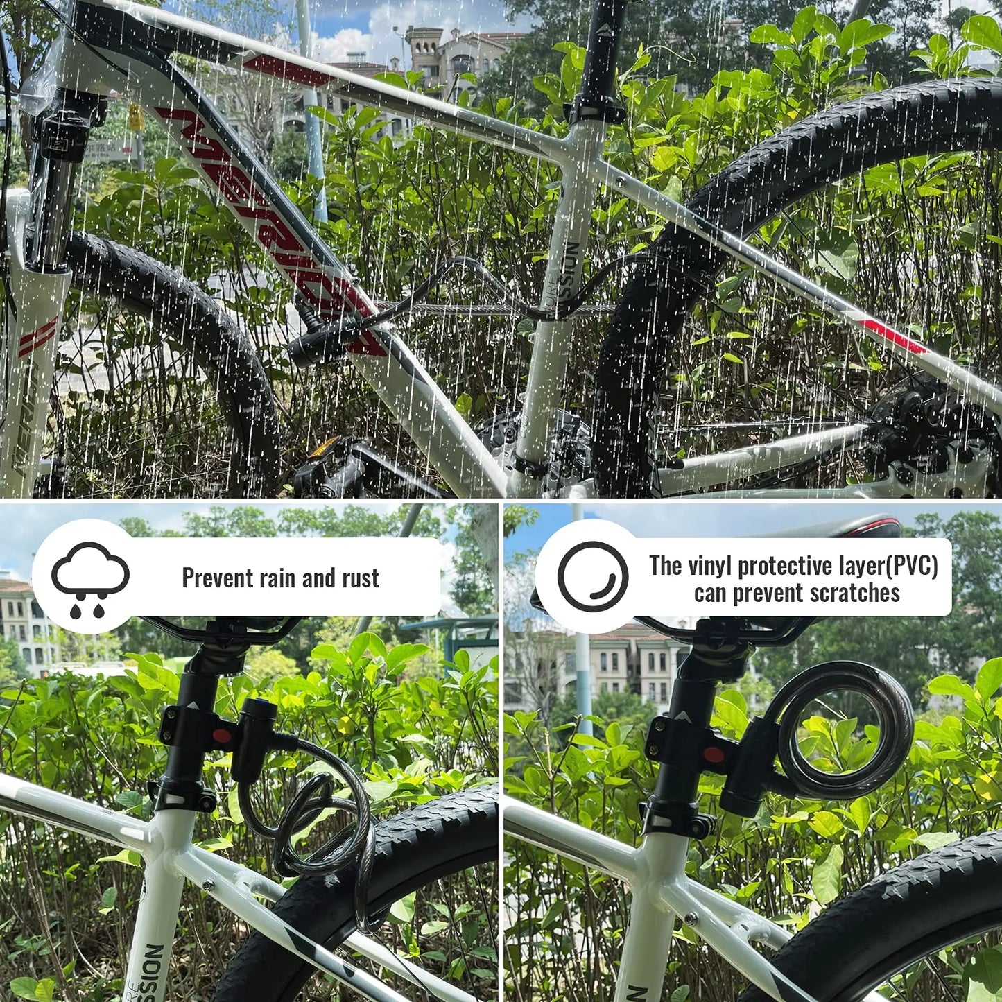 Bicycle Lock Outdoor Anti-Theft Bike Lock with 2 Keys Weatherproof Heavy Duty Bicycle Lock for Bicycle Motorcycle Scooter