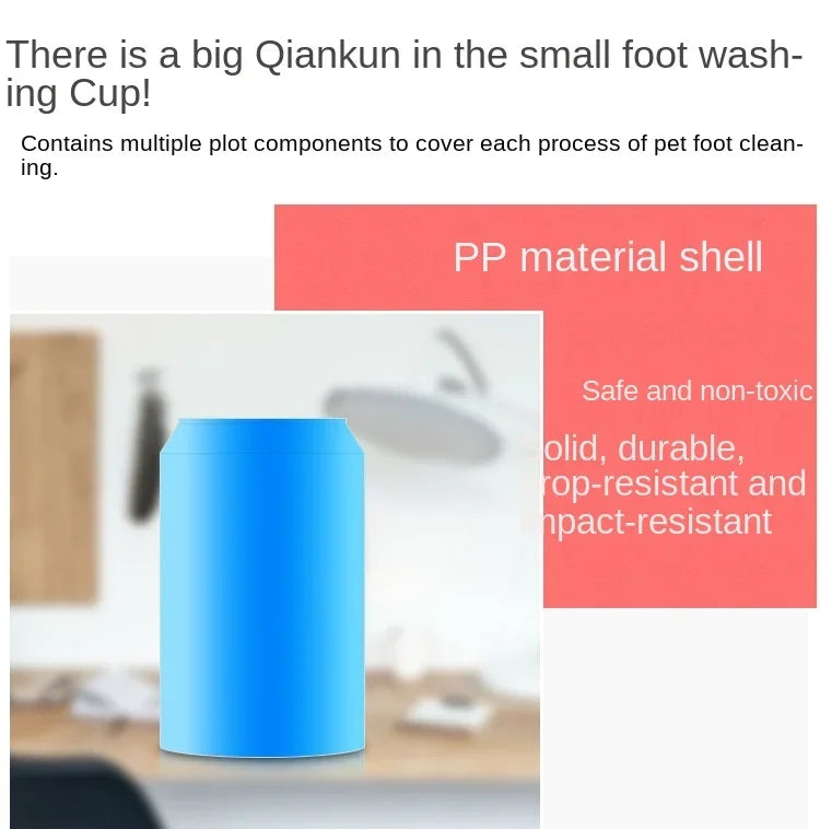 Portable Pet Outdoor Paw Cleaner Cup, Soft Silicone Combs, Quick Wash Foot Cleaning Brush, Towel, Bucket