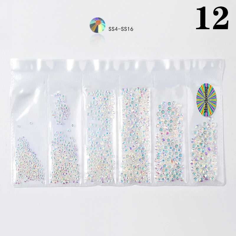 1Bag 6 Grid Dental Rhinestones Tooth Rhinestones Teeth Jewelry Dental Crystal Teeth Whitening Teeth Decoration