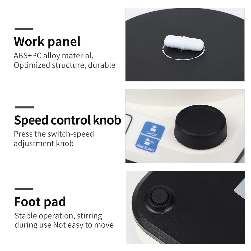 2000RPM Mini Electric Magnetic Stirrer with Stir Bar Brushless DC Motor Magnetic Mixer for Medical Chemical Laboratory EU Plug