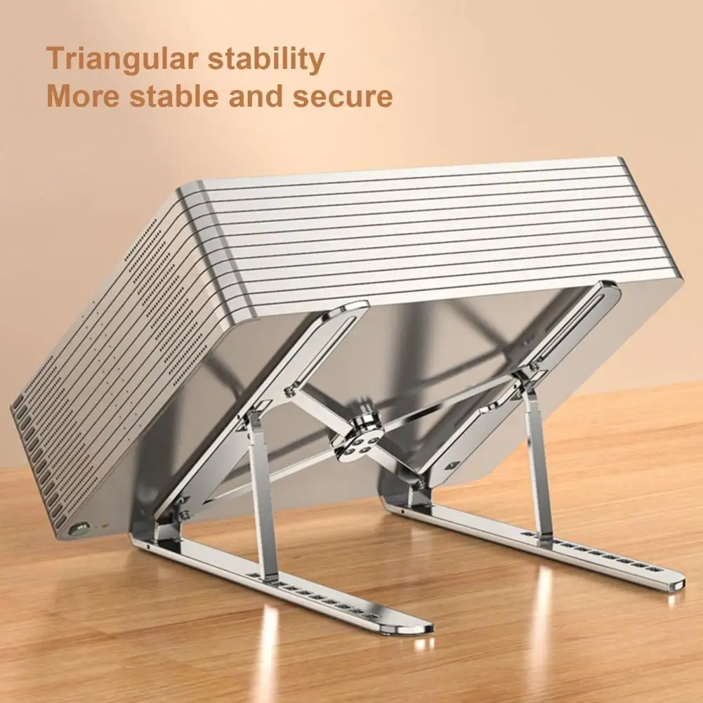 Aluminum Alloy Laptop Holder Heat Dissipation Laptop Stand Portable Foldable Laptop Holder 10-level Height for Desktop