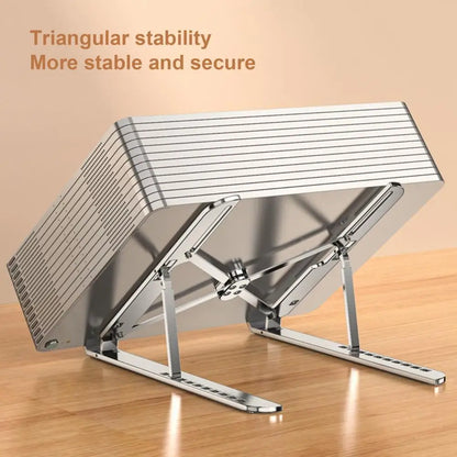 Aluminum Alloy Laptop Holder Heat Dissipation Laptop Stand Portable Foldable Laptop Holder 10-level Height for Desktop