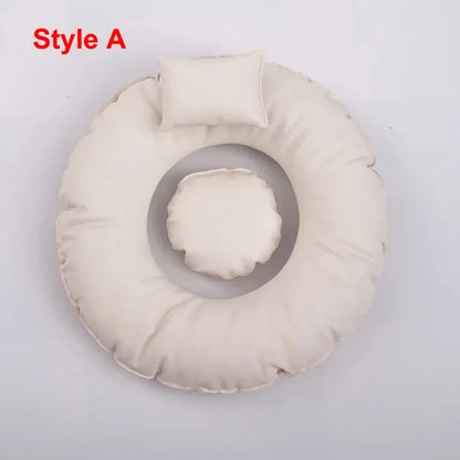 Newborn Photography Props Creativity Donut Posing Pillows Cushion Crescent Basket Filling Pillow Baby Photoshoot Accessories