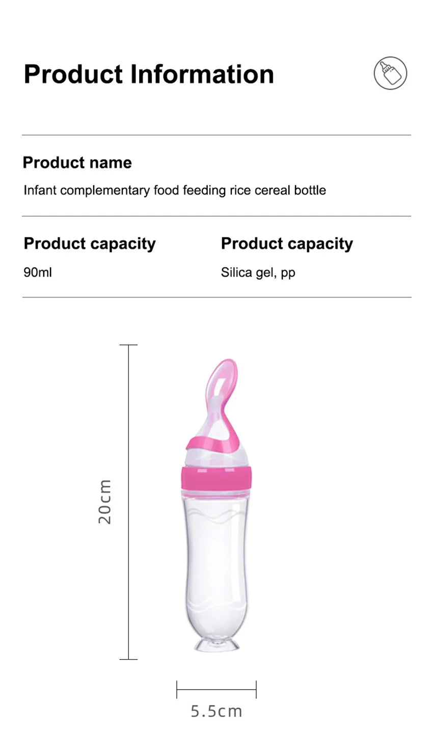 Infant Baby Squeezing Feeding Spoon Baby Silicone Baby Feeding Vegetable Fruit Bottle Baby Dish Scale spoon & hand towel set