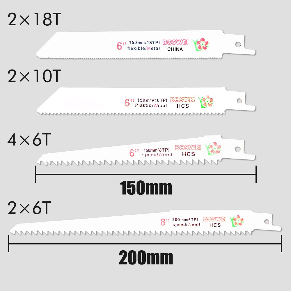 10Pcs Reciprocating Saw Blade Hand Saw  Wood Metal Reciprocating Saw Power Tools Accessories