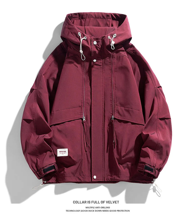 Oversize Men Jacket Coats Windbreaker Trench 6XL 7XL 8XL Plus Size Hooded Waterproof Black Bomber Camping Loose Thin Softshell