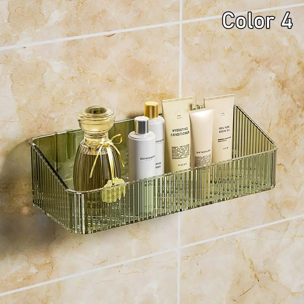 1Pcs Toilet Accessories Bathroom Shelves Corner Wall Mounted Kitchen Storage Holder Plastic No Hole Required