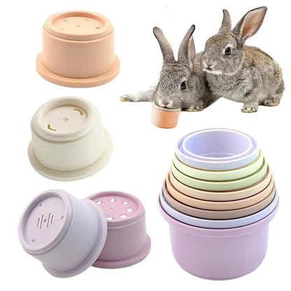 Bunny Stacking Cups 8Pcs  Stacking Cups Toy Multi Colored Reusable Snack Cups Playing Bunny Accessories for Bunny Hamster