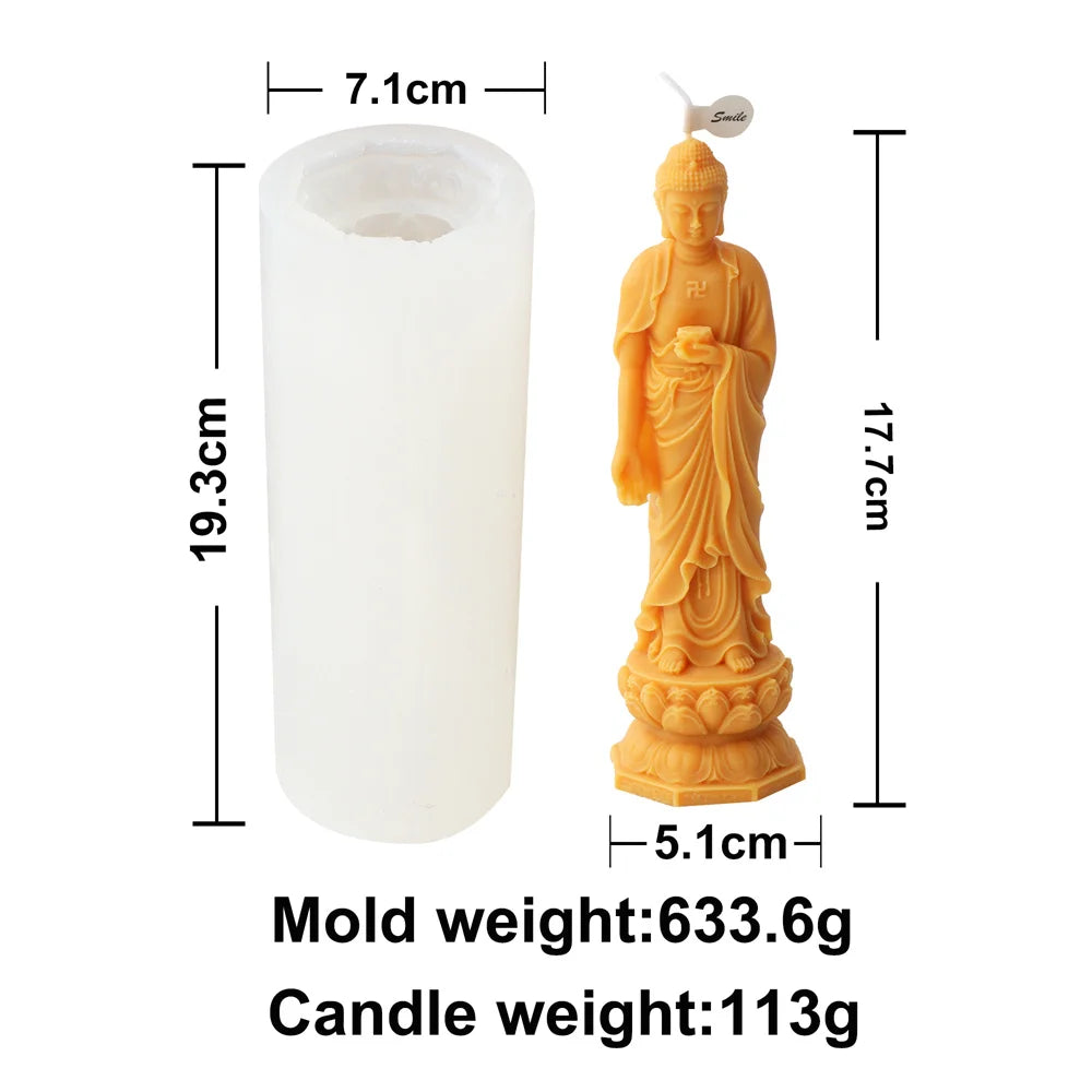 Buddha Silicone Candle Mold Church Buddha Incense Candle Plaster Decoration Mold Diy Church Candle making Supplies