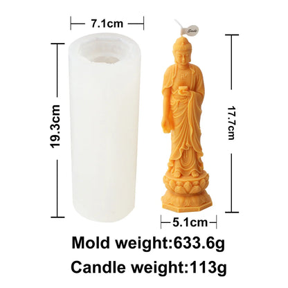 Buddha Silicone Candle Mold Church Buddha Incense Candle Plaster Decoration Mold Diy Church Candle making Supplies