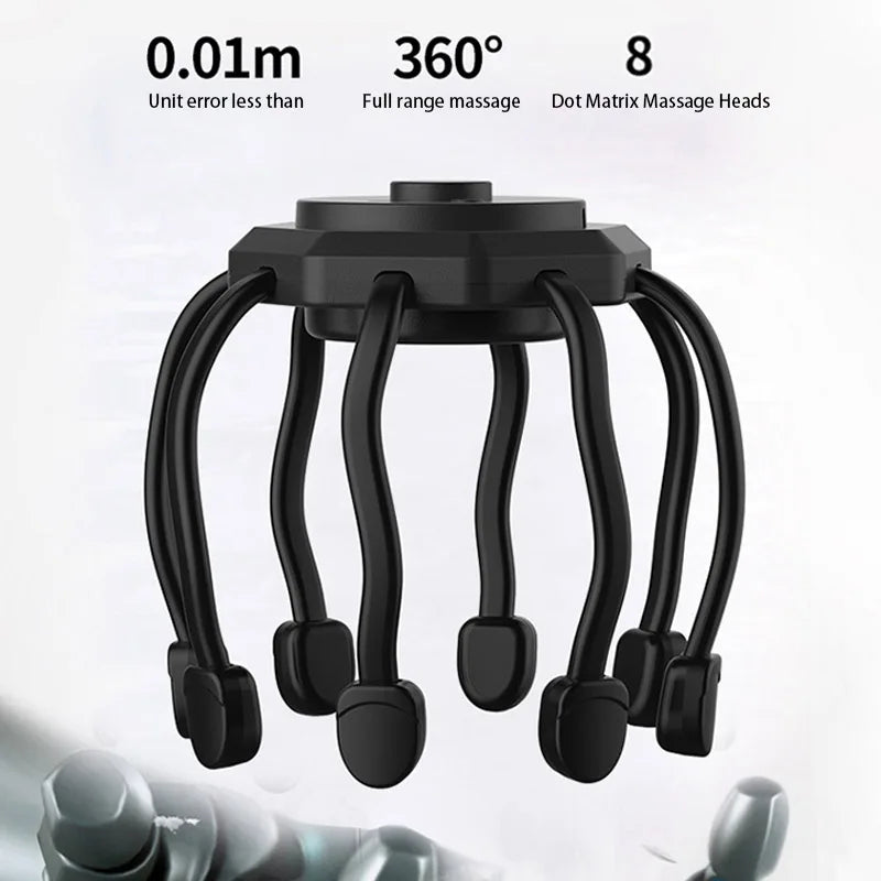 Electric Scalp Massager Cordless Portable Head Massager Headache Deep Relaxation Stress Relief Meridian Massage Claw Tools