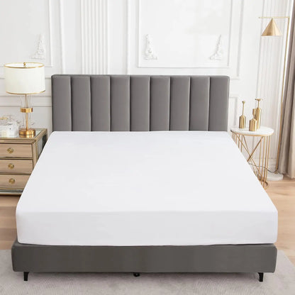 Waterproof Fitted Bed Sheet Comfortable Mattress Protector with Elastic Rubber Band Washable and Easy Care