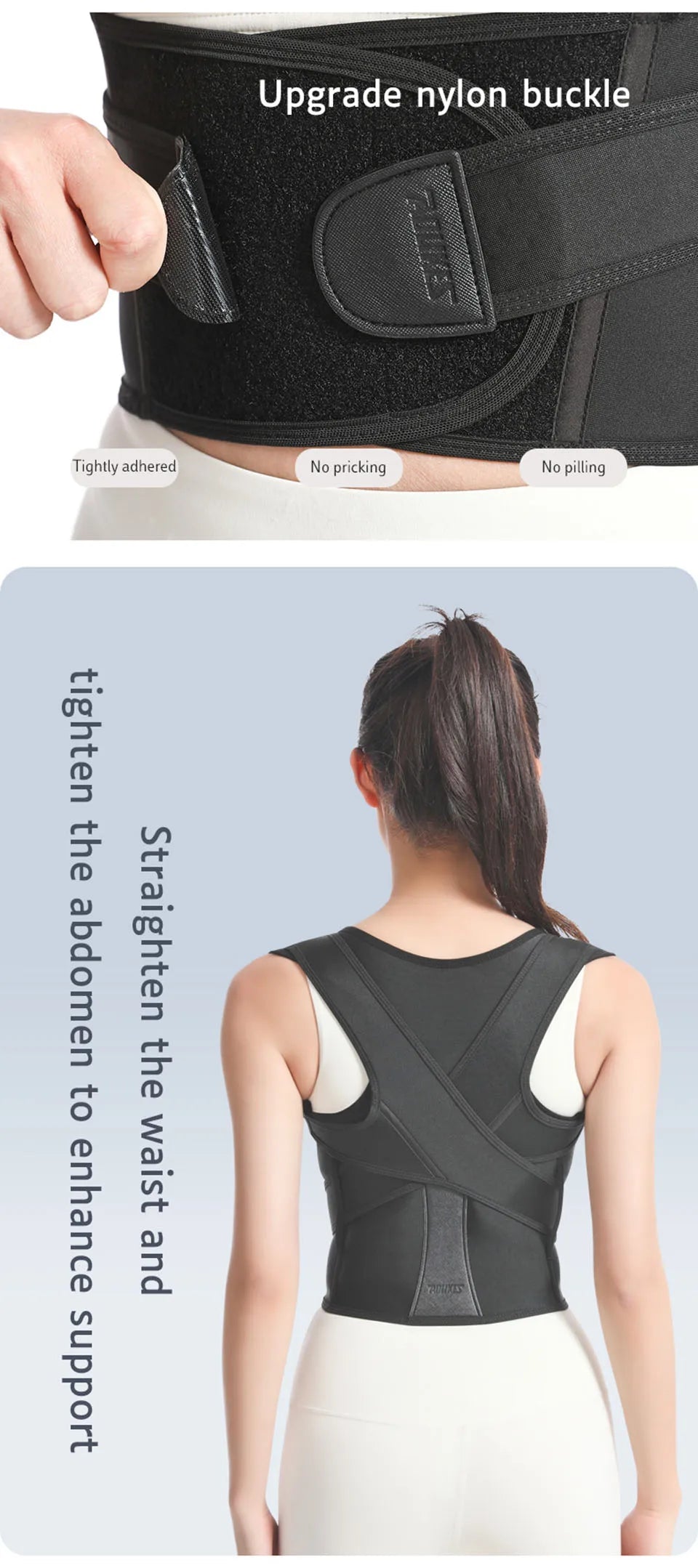 AOLIKES Back Brace Posture Corrector for Men and Women - Adjustable Posture Back Brace for Upper and Lower Back Pain Relief