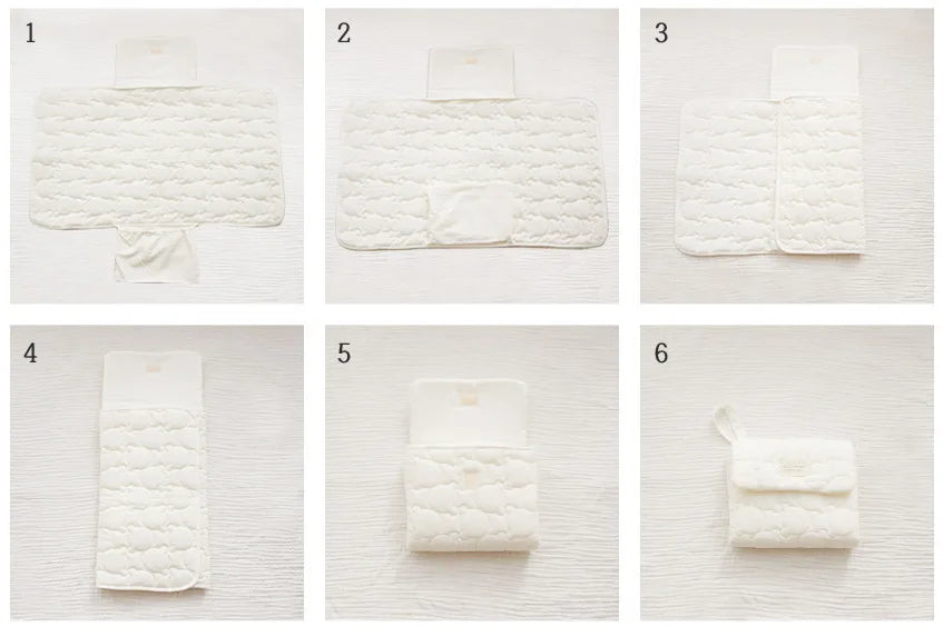 INS Simplicity Korean Diaper Changing Mat for Newborn Cartoon Bear Infant Baby Changing Pad Cover Portable Baby Changing Pad