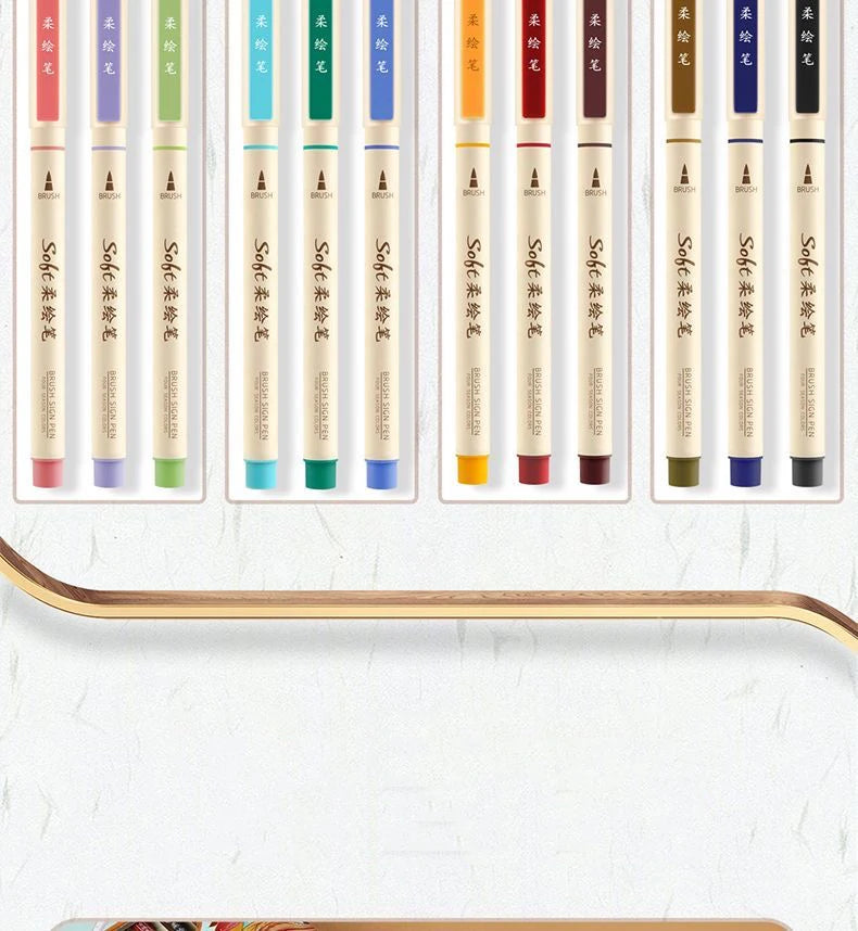 24colors/set Calligraphy Art Marker Pens Brush Pen Art Marker Craft Supplies Art Writing Office School Supplies Stationery