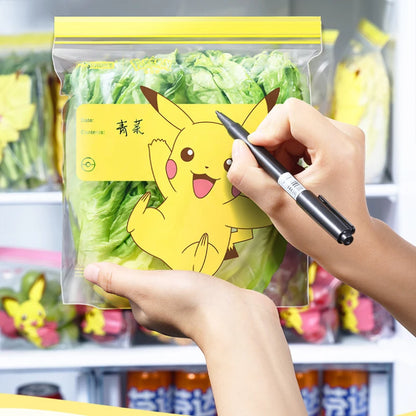 Pokemon Pikachu Reusable Storage Bag Food Transparent Sealed Bag with Zipper Sealing Plastic Container Travel Accessories Gift