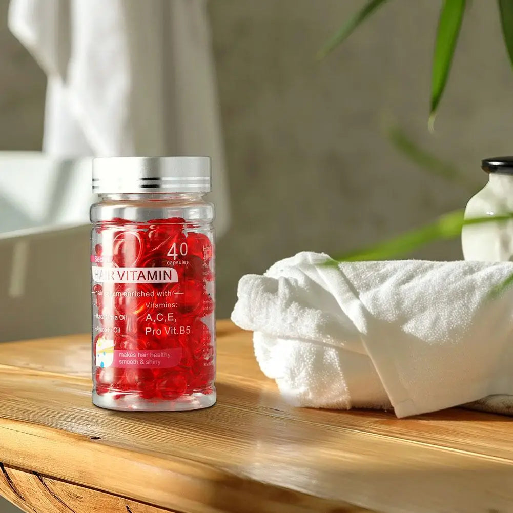 Smooth Silky Hair Vitamin Capsule Keratin Complex Oil Hair Care Repair Damaged Hair Serum Nourishing Moroccan Hair Oil