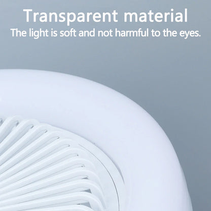 Smart 3-in-1 Ceiling Fan with Remote Control Lighting Lamp E27 Converter Base 85-265V Lighting Base for Bedroom and Living Room