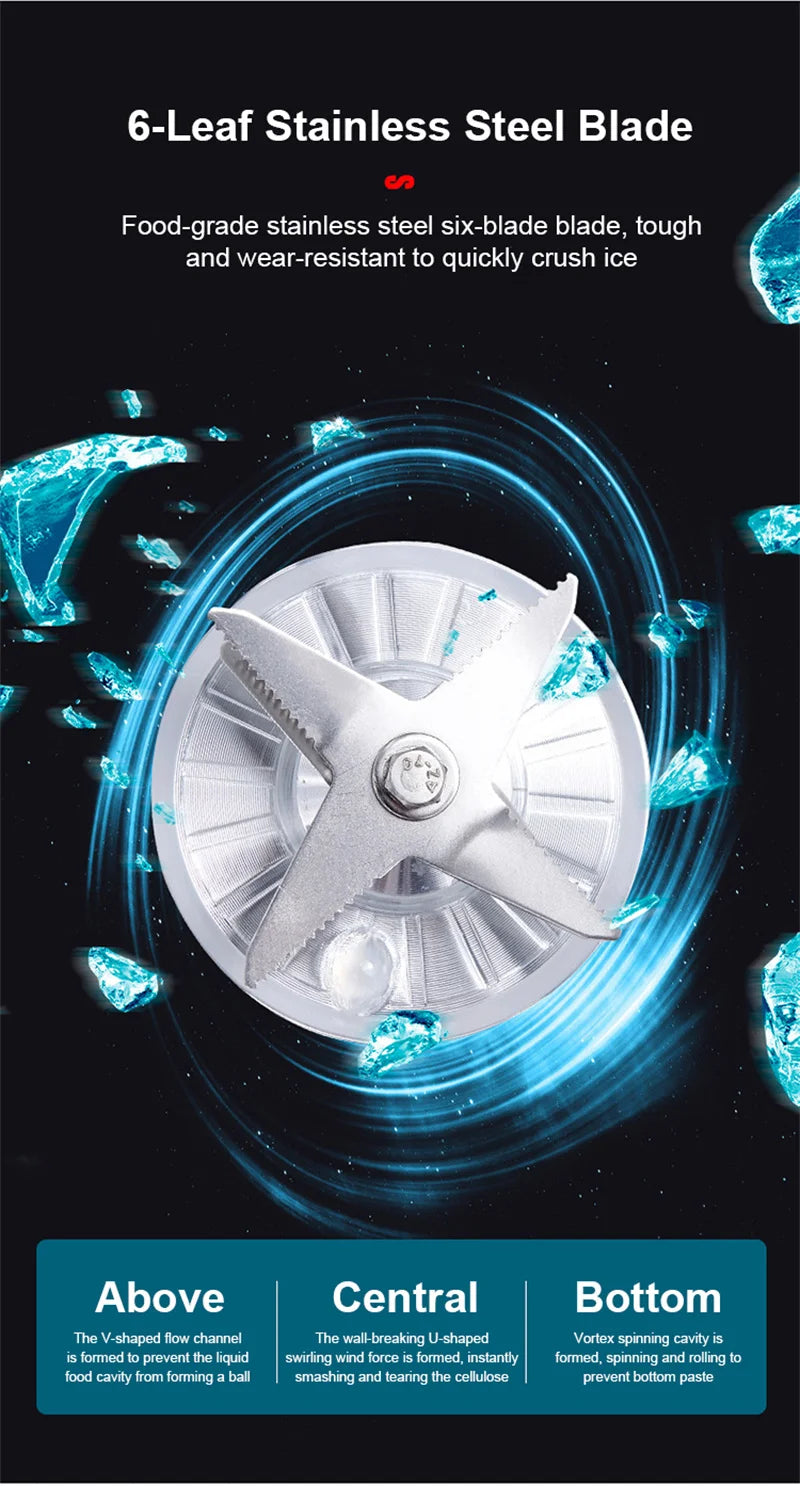 2000W Heavy Duty Commercial Grade Blender Mixer Juicer Fruit Food Processor Ice Smoothies Blender High Power Juice maker Crusher