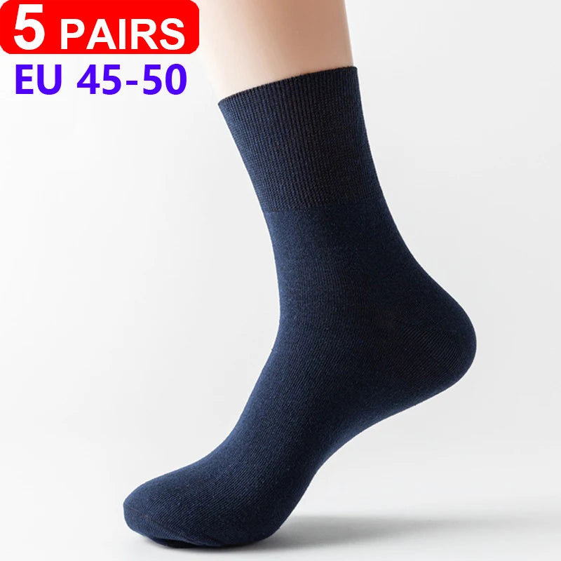5Pairs Comfortable and Supportive Diabetic Socks for Men and Women Moisture wicking Cotton Fabric Non-binding Top Business Socks
