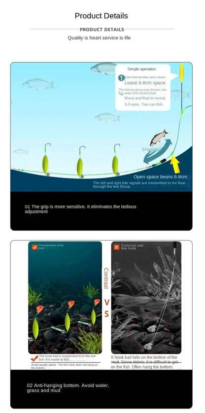 Three Hook Fishing Hair Rigs Hook Suspension Anti Bottom Carp Fishing Hook Ready Made Pesca Carp Rigs Fishing Lure