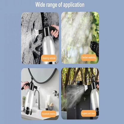 2L Pressure Sprayer Bottle With Ergonomic Handle Leakproof Hand Snow Foam Sprayer Water Pump Bottle With 2 Replacement Nozzles