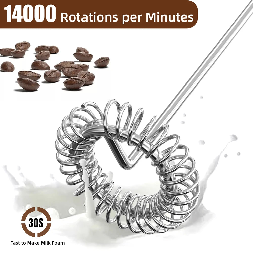 Electric Milk Frother Milk Blender Handheld Drink Mixer with Steel Stand Foam Maker Whisk Mini Blenders for Coffee Hot Chocolate