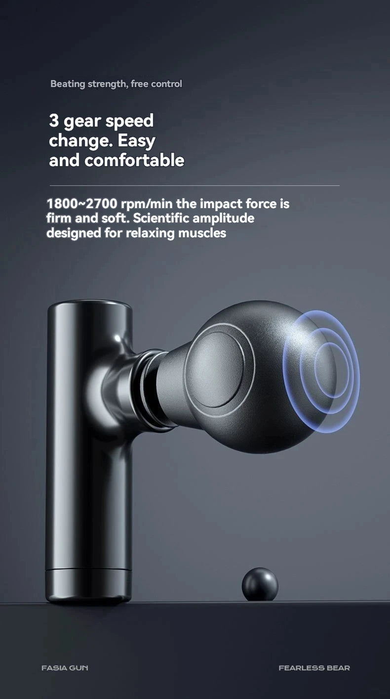 Portable Mini Massage Gun 3-Speed Deep Tissue for Shoulder Leg Foot Muscles Home Gym Use Mute Handheld Massager