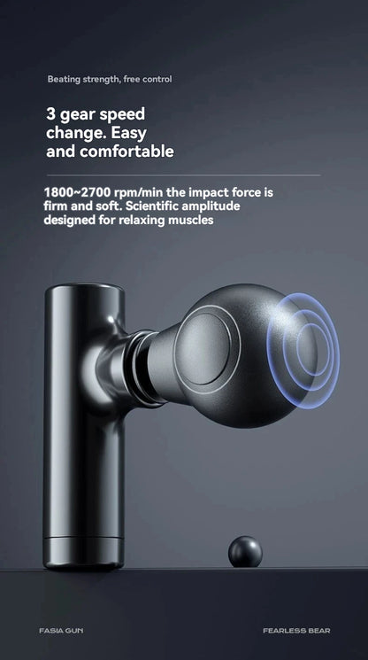 Portable Mini Massage Gun 3-Speed Deep Tissue for Shoulder Leg Foot Muscles Home Gym Use Mute Handheld Massager