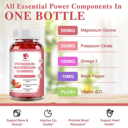 LUKAREE 200mg Potassium Magnesium Gummies Magnesium Potassium Supplements for Sleep, Relaxation, Sedation, Muscle Support