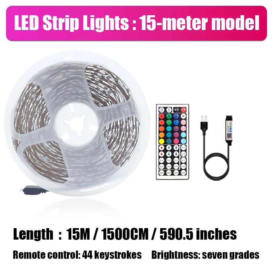 Smart LED Strip Lights, with Wireless Infrared Remote Control, Color Changing & Music Sync with App Control and Remote, USB Powe