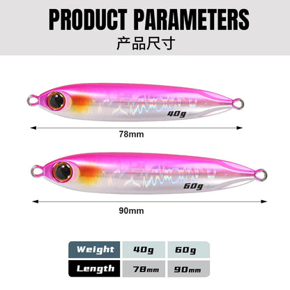 JIGGING PRO 40g 60g Slow Blatt Cast Slim Shore Jigging Lure Long Cast Metal Jig Fishing Bait