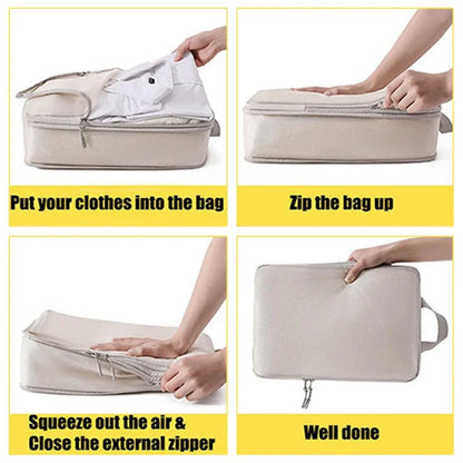Portable Travel Compression Packing Cubes Bag Suitcase Clothes Handbag Travel Bag drawers for clothes folding bag hand big bags