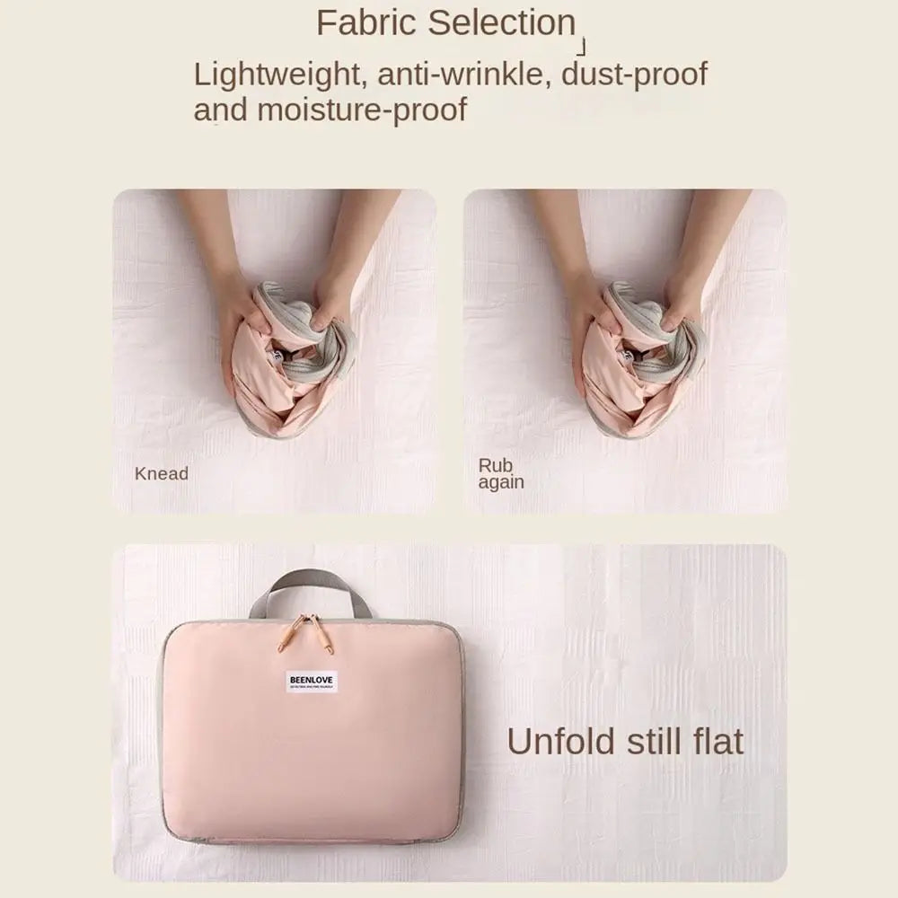 Large Capacity Compression Packing Cube with Carry Handle Waterproof Clothes Storage Bag Dustproof Handheld