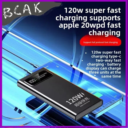 Quality BCAK New 120W Power Bank 20000mAh Super Fast Charging Large Capacity Mobile Power Supply