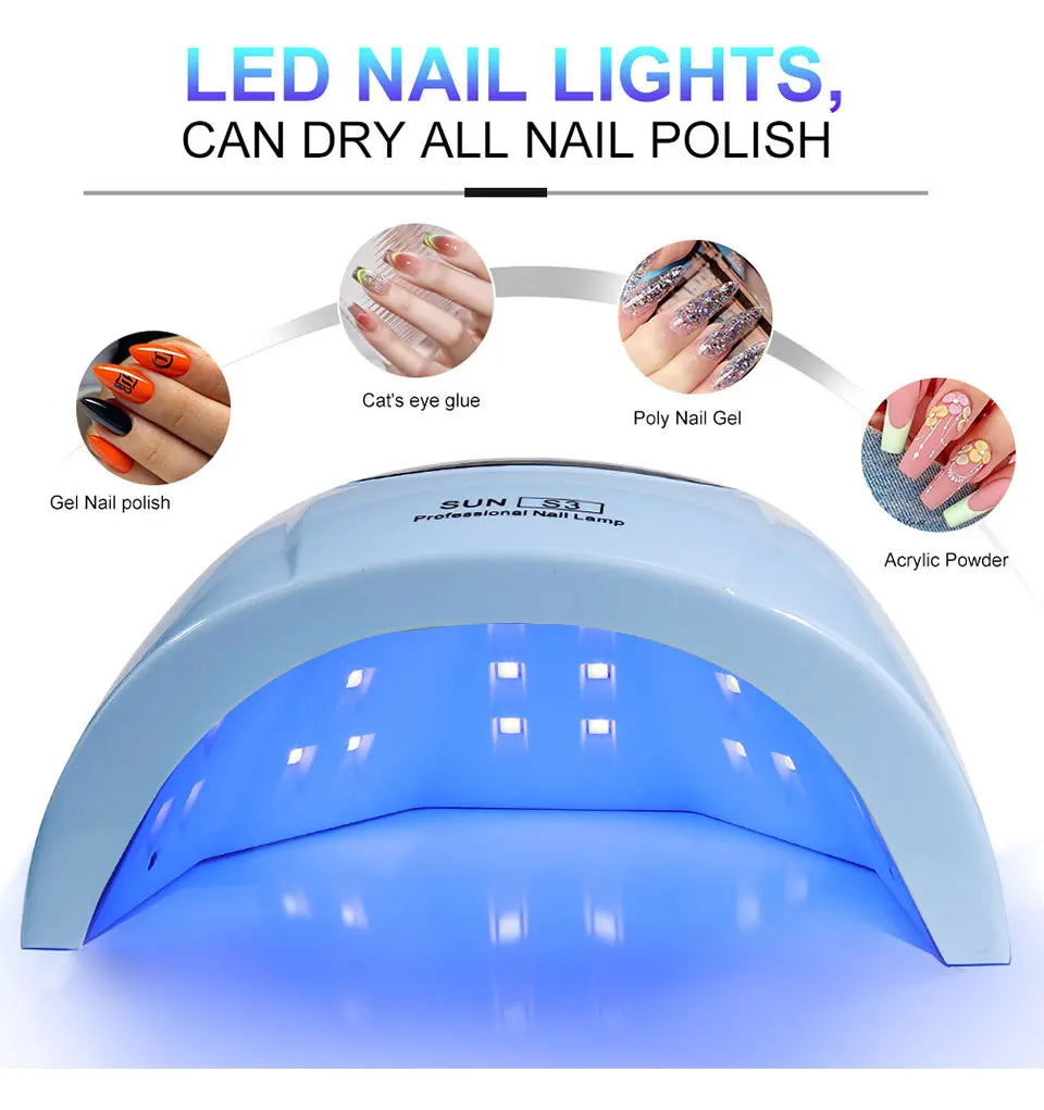24/6 LED UV Lamp for Nails Gel Polish Drying With LED Display And Motion Sensing Professional Manicure Lamp Dryer Home Use Tool