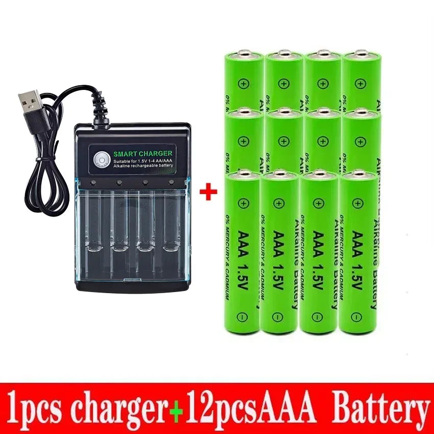 AAA Rechargeable Battery 3000mAh 1 5V New Alcalinas Battery USB Charger Included