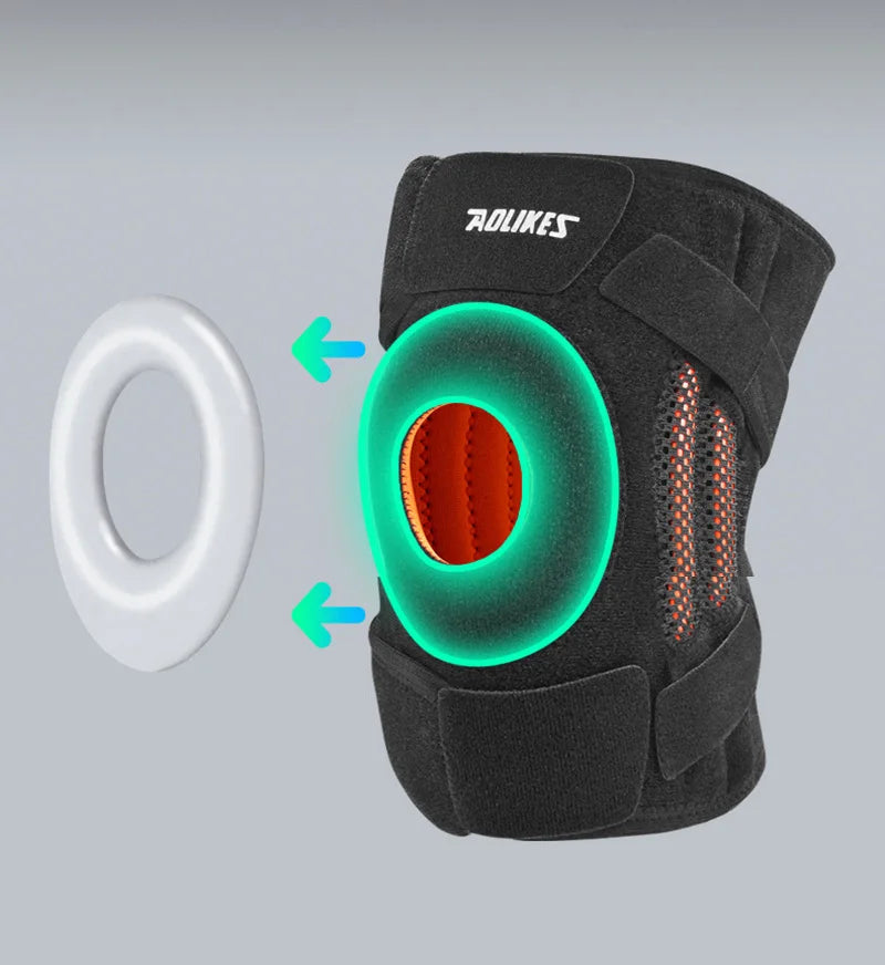 1Pc Knee Brace with Side Stabilizers Patella Gel Pads Unisex Cycling Running Climbing Knee Support Soccer Fitness Knee Pad