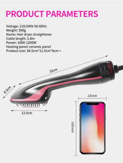 Hair Dryer Brush Portable Hot Air Brush Blow Dryer with Comb One Step Hair Dryer Comb Blower Brush Hair Straightener