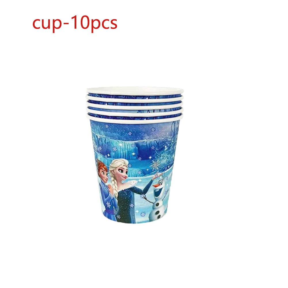 Birthday Disney Frozen happy party for party Disposable tableware girl fover party decor Snow Queen anniversary party Supplies