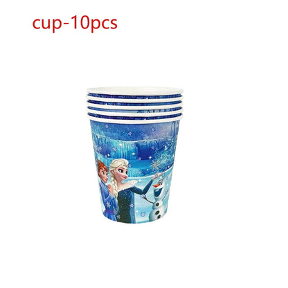 Birthday Disney Frozen happy party for party Disposable tableware girl fover party decor Snow Queen anniversary party Supplies