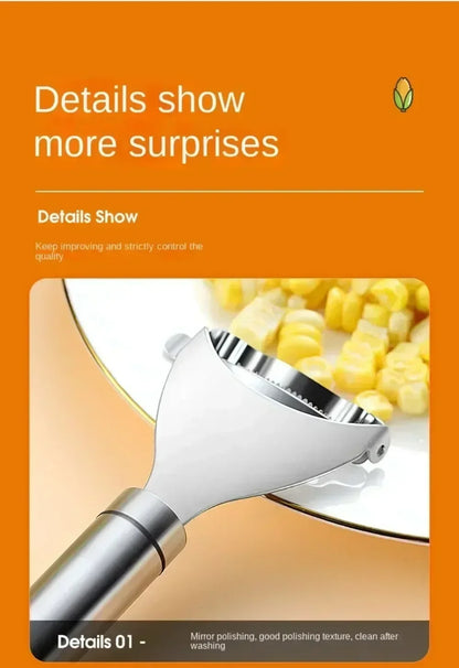 Stainless Steel Corn Planer with Ergonomic Handle – Effortlessly Peel & Separate Corn Husks for Fresh Fruit/Vegetable Prep