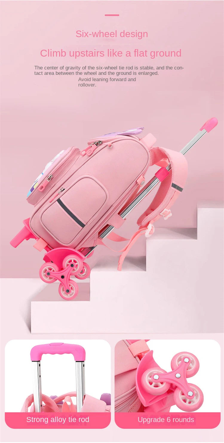 Kids Trolley Backpack For Girls Primary School Rolling Backpack for Boys School bag with Wheels School Wheeled Backpack Book Bag