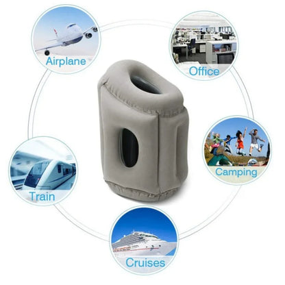 Inflatable Travel Pillow Multifunctional Neck and Head Support for Airplanes Trains Buses Office Naps Lunch Rest Sleeping