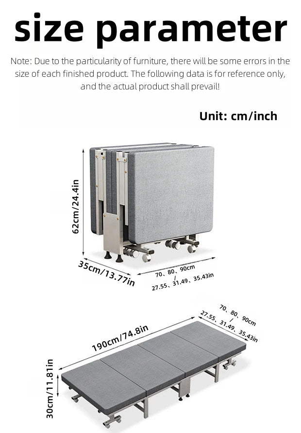 Luxurious White Bottom Frame Foldableing Bed New Thickeneded and Widened Lunch Break Foldableing Bed 60% off Bed
