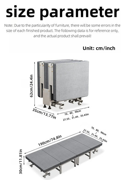 Luxurious White Bottom Frame Foldableing Bed New Thickeneded and Widened Lunch Break Foldableing Bed 60% off Bed