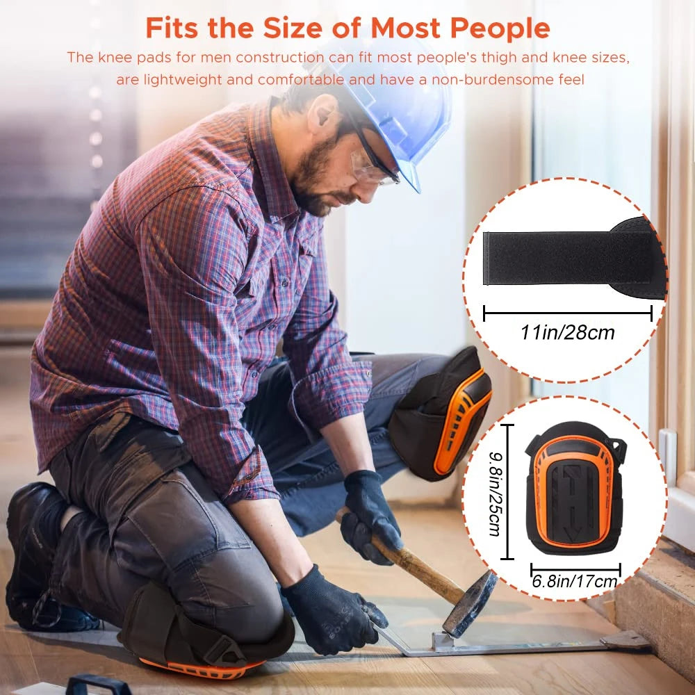 Knee Pads for Work,Construction Knee Pads for Men,Heavy Duty Comfortable Anti-slip Foam Gel Knee Pads for Gardening Flooring