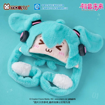 Original Moeyu Miku Hat for Women Men Cap Plush Ears Move Cartoon Hats Autumn Winter Warm Hatsune Vocaloid Cosplay Caps