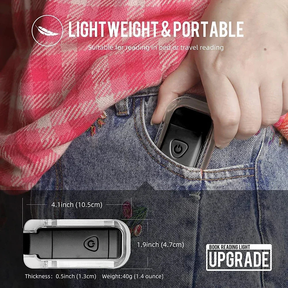 LED USB Rechargeable Book Light Reading Light Eye Protection Night Light Portable Clip Desk Light Bookmark Read Light Night Lamp