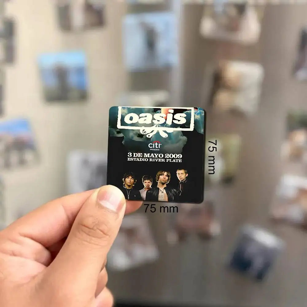 Rock O-Oasis Band  Fridge Magnet Photo Personalized For Office Family Kitchen Refrigerator Friends Gift Holiday Decor